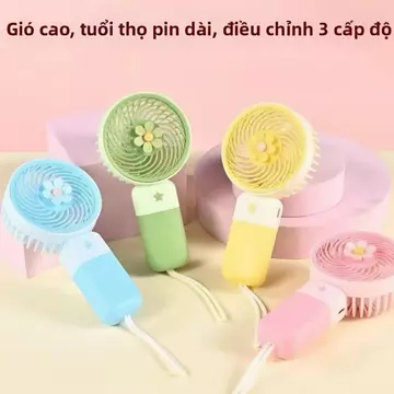 Quạt Mini Cầm Tay 3 Tốc Độ Sạc USB – Quạt Mini Cầm Tay Nhỏ Gọn, Quạt Mini Bỏ Túi Du Lịch Mùa Hè