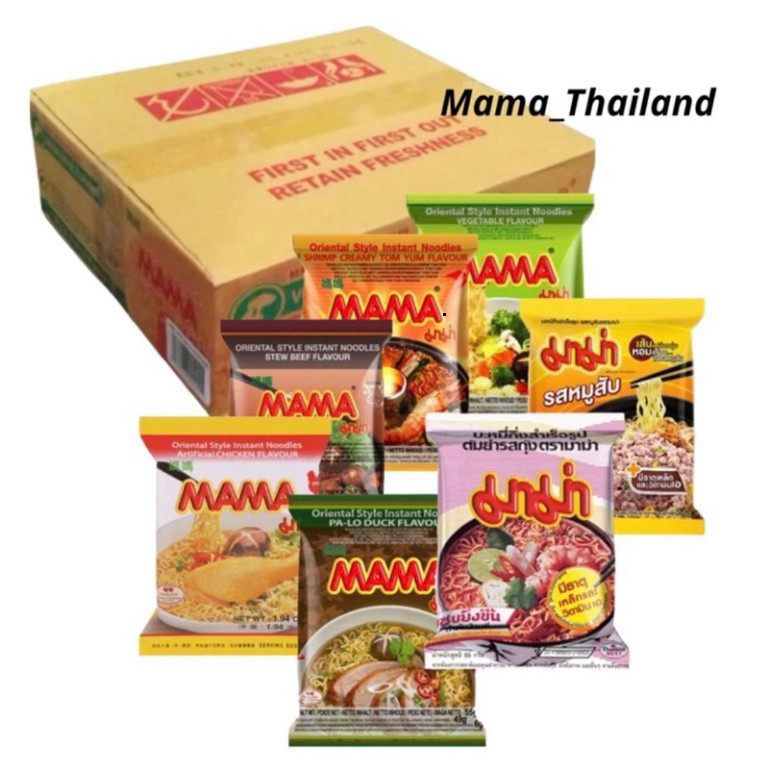 Combo-Mì Gói Mama 55g-60g(Heo Bằm-Tomyum-Sốt Kem-Bò Hầm-Vịt Tiềm-Gà ...