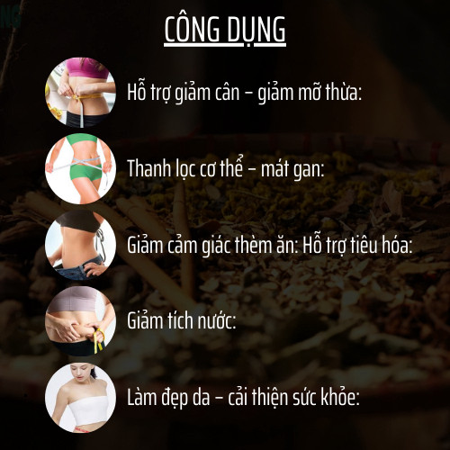Trà Tiêu mỡ - Đông Cát Đường - Detox thải mỡ bụng, đùi giúp nhẹ người, thải đốt mỡ - Túi 50 lọc
