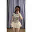 Áo Thun Babytee Cổ Tròn Viền Đen Ngắn Tay Phối Kẻ Vằn Nữ Tính Dáng Ôm Body