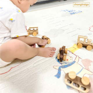 Bộ phương tiện BABY CAR, kèm hộp gỗ, combo đồ chơi Montessori, quà tặng sinh nhật Chàng Trai Gỗ