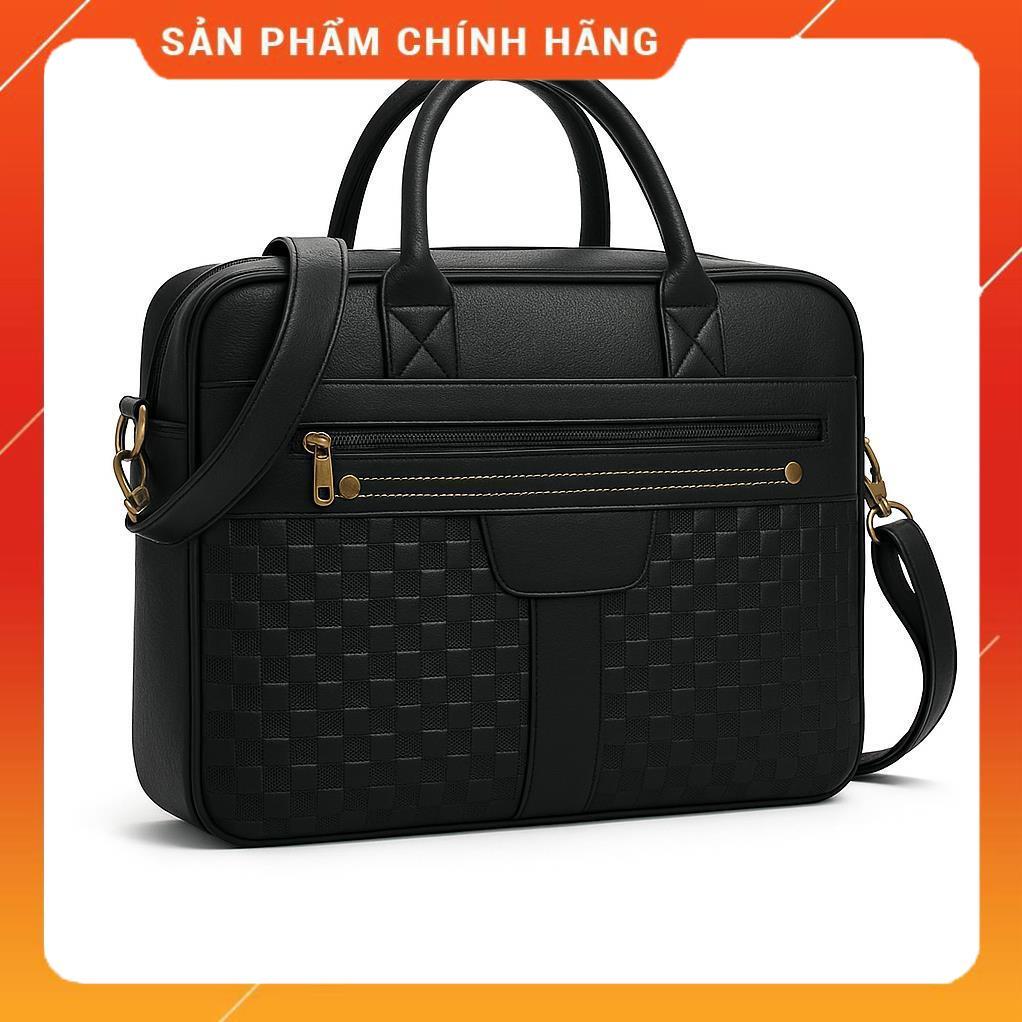 [MoonLeather] Cặp xách cao cấp dập vân caro MoonLeather thanh lịch sang trọng_ZKC18