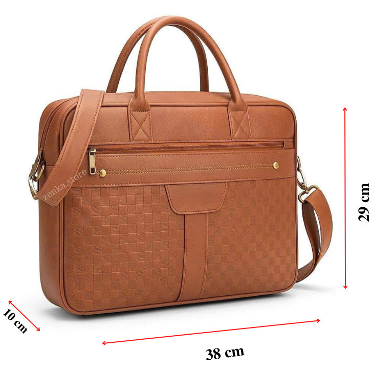 [MoonLeather] Cặp xách cao cấp dập vân caro MoonLeather thanh lịch sang trọng_ZKC18