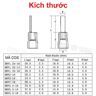 [Combo-Giá rẻ] Đầu Cos pin dẹp, đầu kim dẹp DBV
