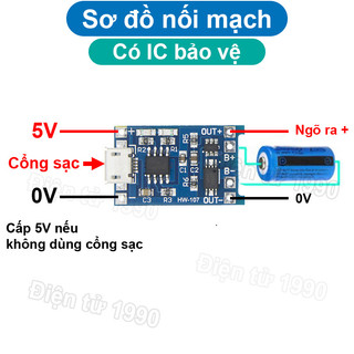 [Combo-Giá rẻ] (10 cái) Mạch Sạc Pin TP4056 cổng USB micro B / Type C (Có / Không IC bảo Vệ )