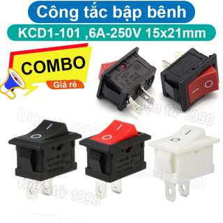 [Combo-Giá rẻ] (10 cái) Công tắc bập bênh KCD1 - 101 6A - 250V 15x21mm