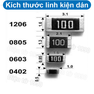 [Combo-Giá rẻ] (500 cái) điện trở dán 0805 - giá trị 150R đến 25KR, ±1%