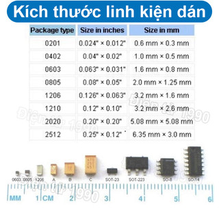 [Combo-Giá rẻ] (500 cái) điện trở dán 0805 - giá trị 150R đến 25KR, ±1%