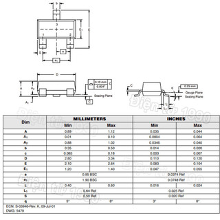 Mosfet dán kênh N SI2302, SI2306, LN2302LT1G, 2N7002, AO3400A,…chân dán SOT-23