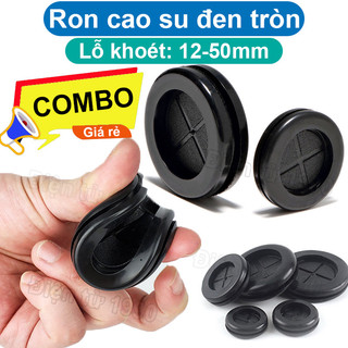 [Combo-Giá rẻ] Đệm cao su, Ron cao su đen luồn dây tủ điện 12 - 50mm