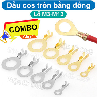 [Combo-Giá rẻ] (100 cái) Đầu cos tròn chữ O đồng thau lỗ bắt ốc M3-M12