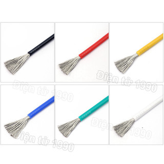 (1 mét) Dây điện silicon mềm dẻo chống cháy công suất lớn 6AWG - 13AWG