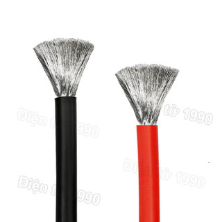 (1 mét) Dây điện silicon mềm dẻo chống cháy công suất lớn 6AWG - 13AWG