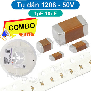 [Combo-Giá rẻ] (100 cái) tụ gốm, tụ dán đa lớp MLCC - size 1206 - 50V