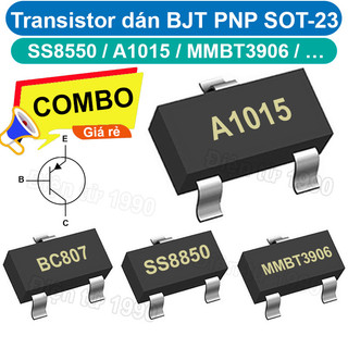 [Combo-Giá rẻ] (50 cái) Transistor BJT PNP dán SS850, SS8550, A1015, BC807, MMBT3906