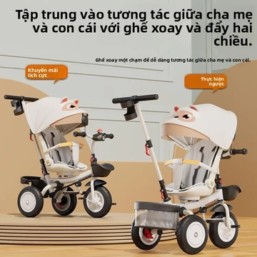 Xe ba bánh trẻ em, xe đạp có bàn đạp, xe đẩy em bé, dụng cụ tập đi cho trẻ, xe đạp trẻ em nhẹ, xe đạp em bé có thể gấp g