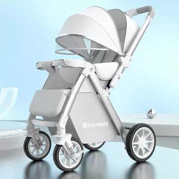 Xe đẩy em bé có tầm nhìn cao, xe đẩy em bé hai chiều, có thể ngồi và ngả lưng, xe đẩy em bé nhẹ và có thể gấp gọn.