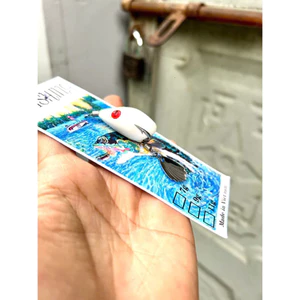 mồi câu lure Nhái hơi F35 lưỡi độ bán thủ công e về 4 màu xanh - đỏ- trắng-vàng ngạnh ngang giữ cá tốt jikahh