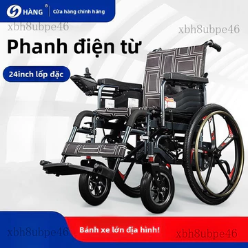 Xe lăn điện dành cho người già, thiết bị hỗ trợ di chuyển có thể gấp gọn, xe lăn điện dành cho người già có bánh xe lớn,
