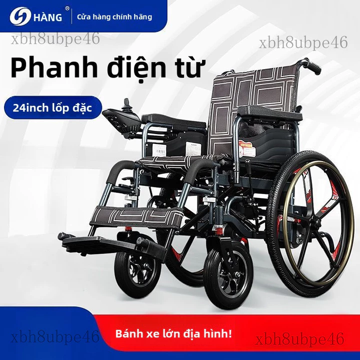 Xe lăn điện dành cho người già, thiết bị hỗ trợ di chuyển có thể gấp gọn, xe lăn điện dành cho người già có bánh xe lớn,