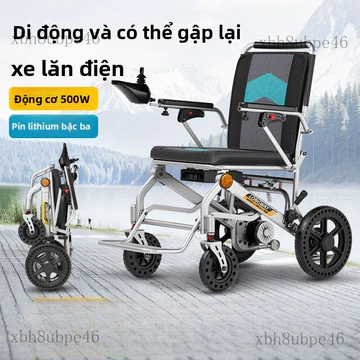 Xe lăn điện thông minh, hoàn toàn tự động, có thể gấp gọn dành cho người già, xe lăn bốn bánh dành cho người khuyết tật.