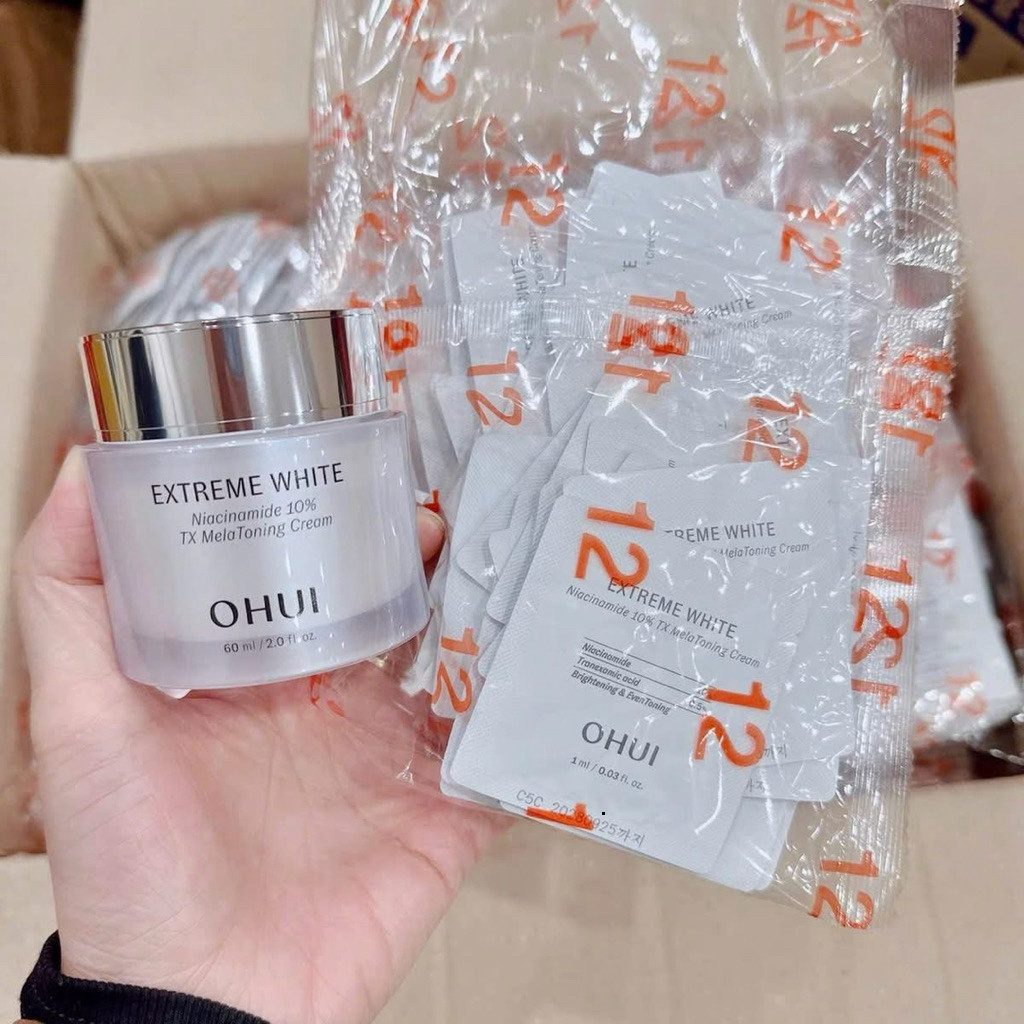 Kem Dưỡng Sáng Da OHUI Extreme White TX MelaToning Sample – Combo 10 Gói / 20 Gói