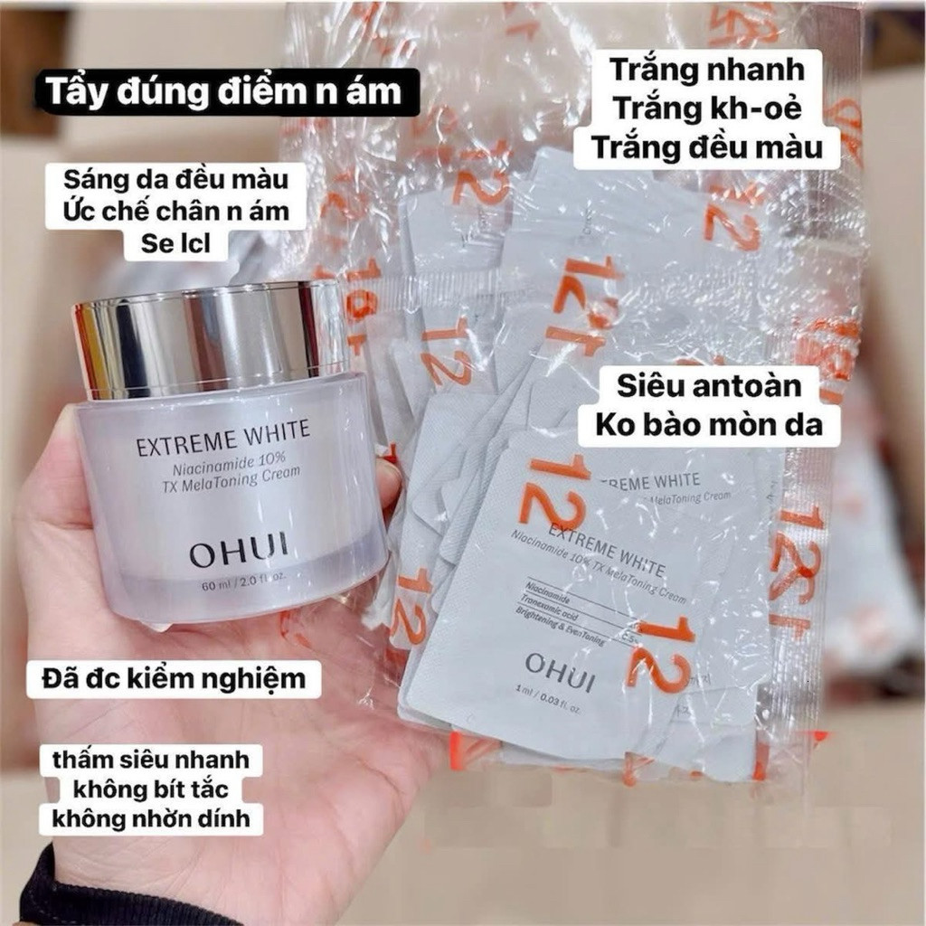 Kem Dưỡng Sáng Da OHUI Extreme White TX MelaToning Sample – Combo 10 Gói / 20 Gói