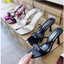 Dép Cao Gót Nữ 8cm Mũi Vuông Cone Heel – Thiết Kế Sang Trọng, Quai Bảng Nơ Trái Tim Vải Lụa Tôn Dáng