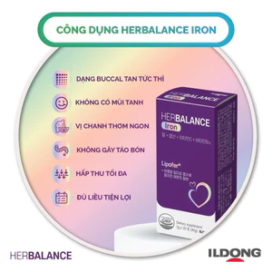 Chính Hãng - Sắt bột Herbalance Iron nhập khẩu Hàn Quốc hộp 20 gói hỗ trợ phòng thiếu máu cho mẹ bầu và người có nhu cầ