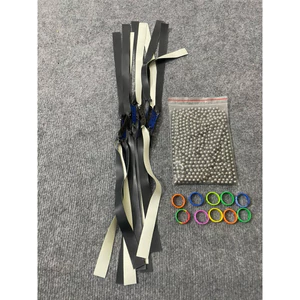 COMBO 10 dây kháng lực adam đen 0.65 dài 23cm chơi full kèm 1kg bi 6.35 và 7 và 8 lựa chọn và 10 vóng silicon hugyss