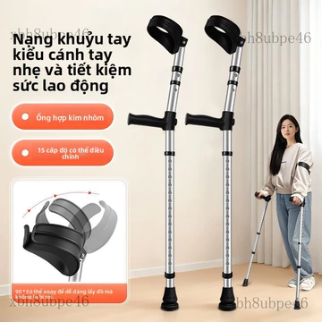 Nạng khuỷu tay có thể gập Daocheng, nạng tay nhẹ dành cho người bị gãy xương, bong gân chân, nạng đơn, nạng nách chống t