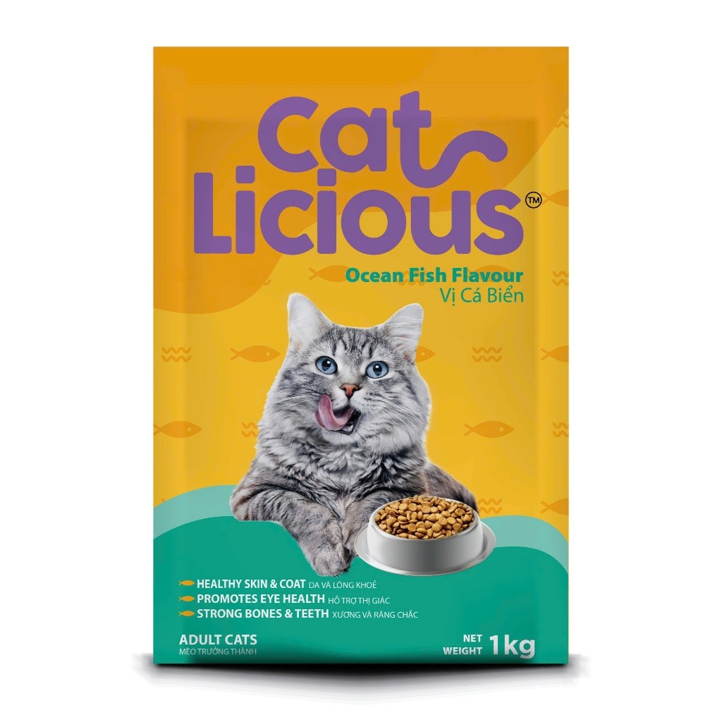 Thức ăn mèo trưởng thành CATLICIOUS vị Cá Biển - Gói 1KG