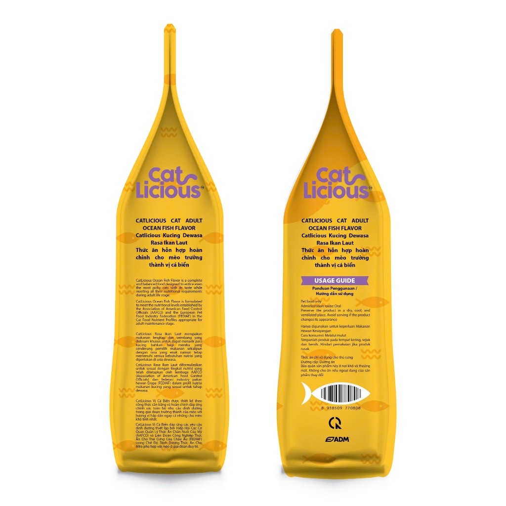 Thức ăn mèo trưởng thành CATLICIOUS vị Cá Biển - Gói 1KG