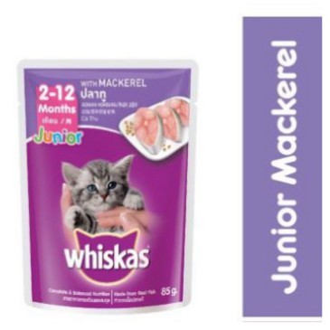 [COMBO] Pate Whiskas Junior Gói 80g, Pate Cho Mèo Con Cá Ngừ, Cá Hồi, Cá Thu Bổ Sung Dinh Dưỡng