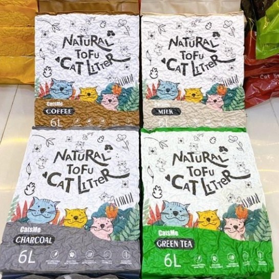 Cát Đậu Nành Catsme, Cát Đậu Nành Tofu Vệ Sinh Cho Mèo Phân Hủy Sinh Học Túi 6L (2,4kg)