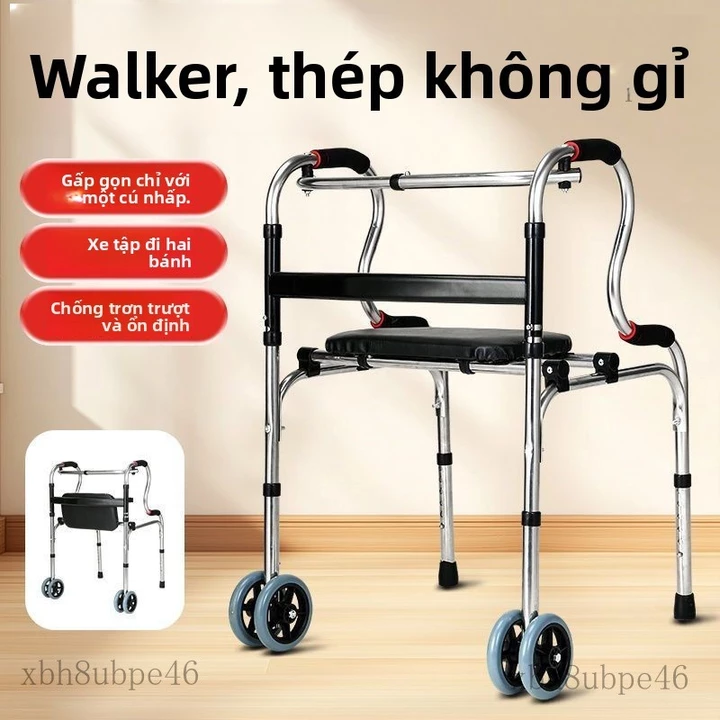 Dụng cụ hỗ trợ đi lại cho người già, dụng cụ tập phục hồi chức năng, xe tập đi cho người già, dụng cụ hỗ trợ đi lại cho