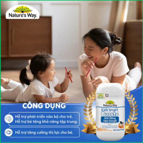 Chính hãng nhập khẩu- DHA Tú Tài Nature's Way - DHA 300mg Bổ Sung Dầu Cá Cô Đặc Omega 3 RTG Hàm Lượng Cao Cho Bé 50 viên