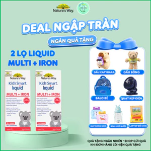 Siro Nature's Way Kids Smart Liquid Multi + Iron Bổ Sung Sắt và Vitamin Cho Bé 200ml Tăng Cường Đề Kháng