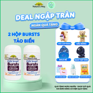 Viên Nhai Canxi NATURE’S WAY Kids Smart Calcium + Vitamin D3 Burstlets Giúp Tăng Cường Chiều Cao Cho Trẻ Em