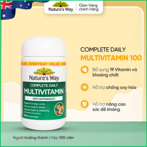 Vitamin Tổng Hợp Nature's Way Complete Daily Multivitamin - Hộp 100 Viên - Bổ Sung Vitamin và Khoáng Chất Cần Thiết
