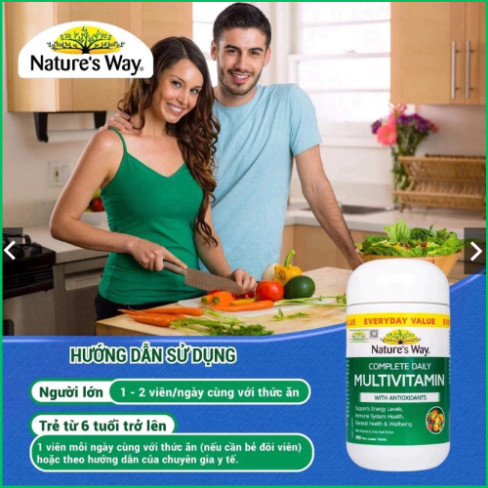 Vitamin Tổng Hợp Nature's Way Complete Daily Multivitamin - Hộp 100 Viên - Bổ Sung Vitamin và Khoáng Chất Cần Thiết