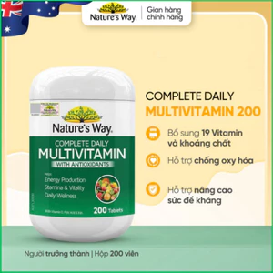 Chính hãng - Vitamin Tổng Hợp Nature’s Way Complete Daily - Hộp 200 Viên, Hỗ Trợ Cung Cấp Vitamin Và Khoáng Chất
