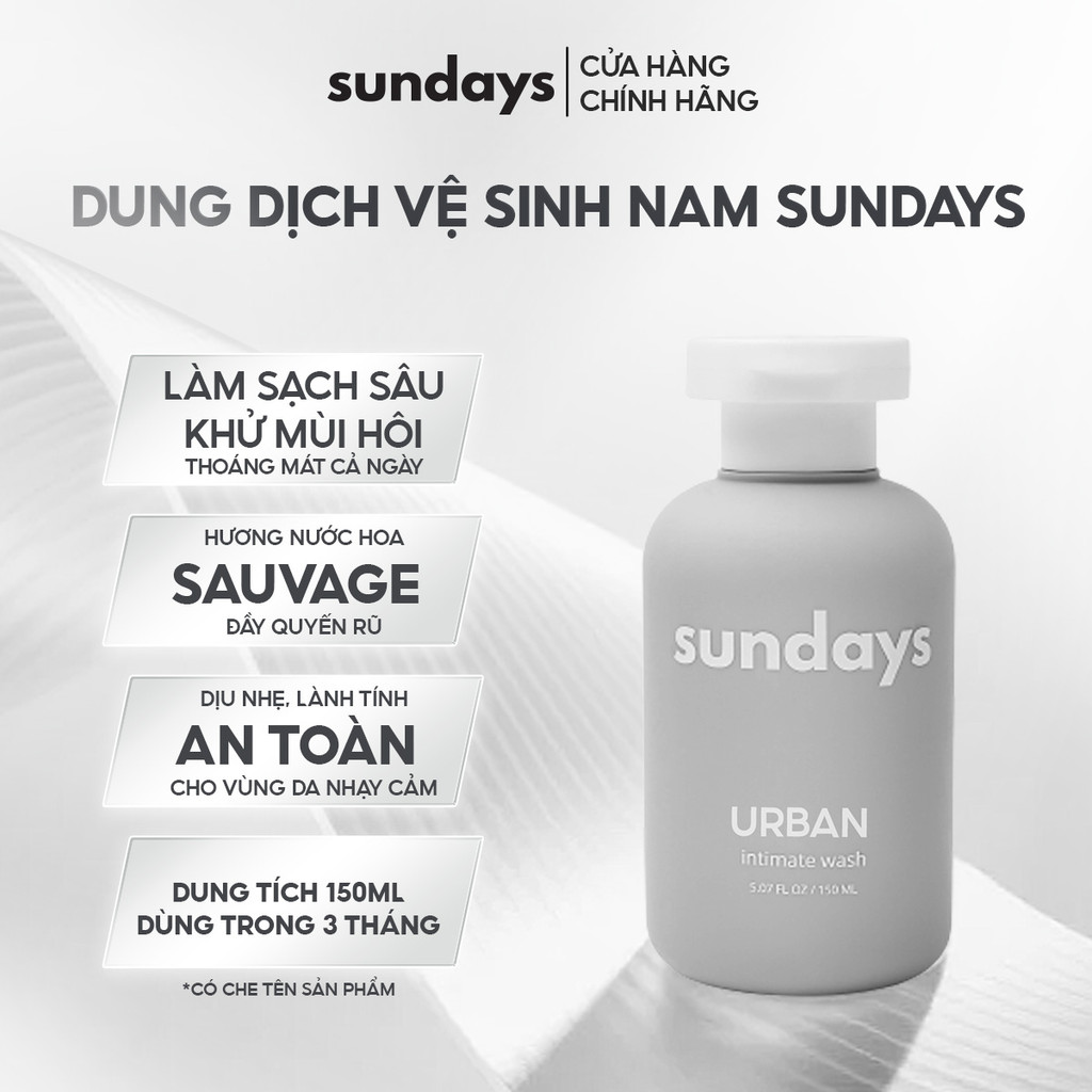 [TẶNG NƯỚC HOA] Dung Dịch Vệ Sinh Nam Giới165ml, DDVS Nam, Bọt Vệ Sinh Nam Sundays Giúp Làm Sạch Khử Mùi, Hương Nước Hoa | BigBuy360 - bigbuy360.vn