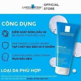 Sữa Rửa Mặt Tạo Bọt La Roche Posay Effaclar Foarming Gel cho da dầu nhạy cảm Watsons Official