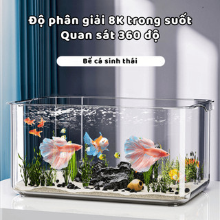 Bể Cá Nhựa Trong Suốt Bể Cá Chữ Nhật Size Lớn Chống Rơi Vỡ Trang Trí Phòng Khách, Văn Phòng Ngói - BCN03