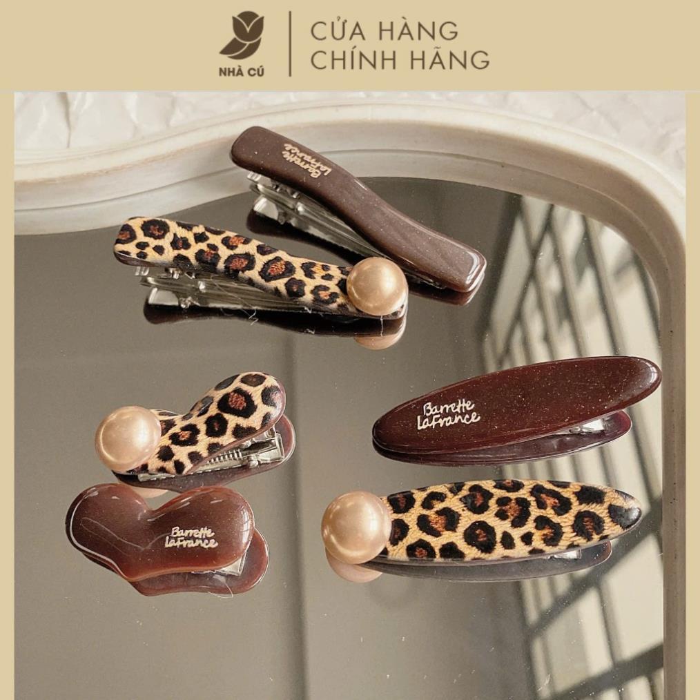 Set Kẹp Tóc Mái Beo Ngọc NHÀ CÚ Oval Phong Cách Vintage Mùa Hè Đi Biển Hàn Quốc Dễ Thương 6155