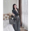 Set bộ nữ thời trang cao cấp áo lụa sọc eo bo chun quần suông ống rộng tuyết mưa mặc vào nhìn dáng cao thanh lịch