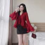 Set váy áo tơ gãy cổ V 2 lớp tay loe tà bèo phối chân váy chữ A chấm bi, Set váy siêu xinh cho nàng đi chơi, dạo phố