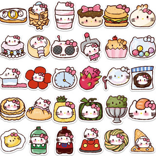 Set 100 sticker mèo nhỏ nơ hồng xin chào dễ thương trang trí điện thoại laptop sổ tay quà tặng