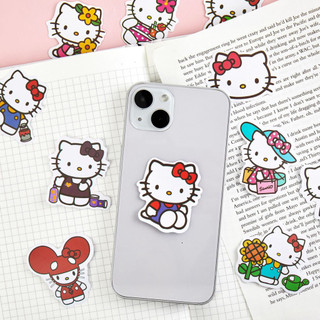 Set 100 sticker mèo nhỏ nơ hồng xin chào dễ thương trang trí điện thoại laptop sổ tay quà tặng